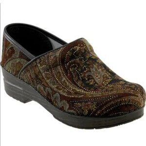 Dansko Vegan Professional Paisley Tapestry Velvet Clogs size 7.5-8